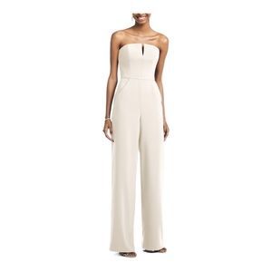 Strapless crepe jumpsuit (ivory)